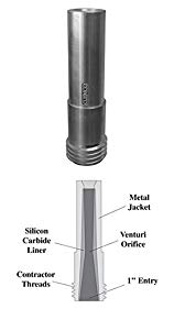 Clemco 04522 Clemlite Lined Metal Jacketed Long Venturi Sandblast Nozzle, 5/16