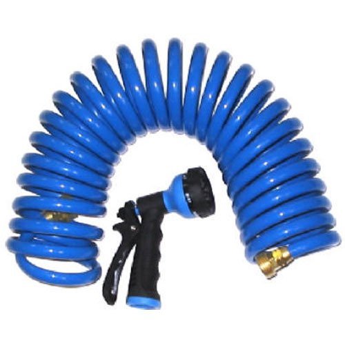 Orbit Underground 27165 Green Thumb Blue Coiled Hose/Spray Nozzle Set, 1/2-Inch by 25-Feet