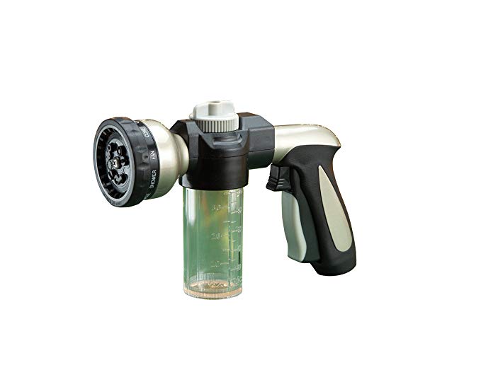 Multi-Pattern Hose Nozzle With Soap Dispenser