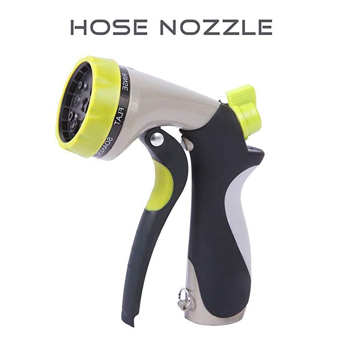 KOOYAOO Car Wash Hose Nozzle Heavy Duty 8-Way Spray Nozzle for Garden High Pressure Plant Watering Nozzle-Metal Garden Hose Nozzle