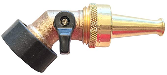 Water Jet Nozzle Solid Brass Sweeper Sprayer for Garden Hose with Heavy-duty Solid Brass Angle Water Shut-off Valve