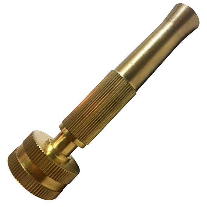 JetNozzle™ - Best Adjustable Brass Hose Spray Nozzle Heavy Duty Watering Tool - Extra Washer and O-rings Free ★ Plus Lifetime Guarantee Adjust From Wide Sprayer to a High Pressure Stream with a Twist