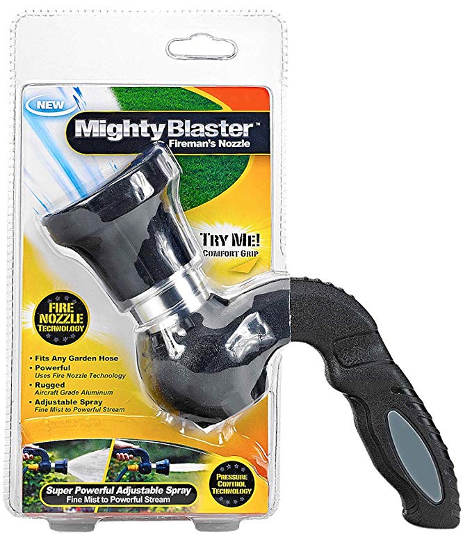 Mighty Blaster Spray Nozzle, New Powerful Fireman's Nozzle Adjustable Sprayer for Car Washing or Gardening