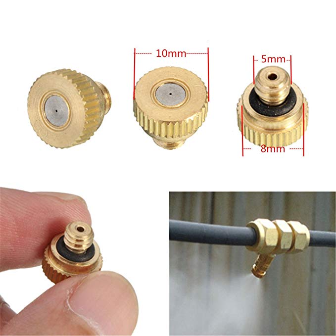 Farmunion 20pcs Brass Misting Nozzles for Cooling System 0.012