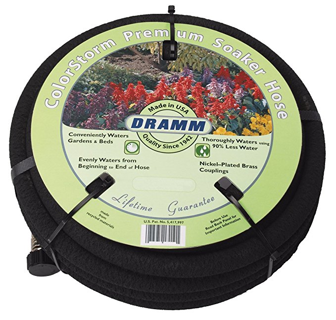 Dramm 17010 ColorStorm Premium 50 Foot Soaker Garden Hose, Black