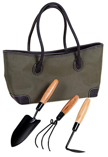Rittenhouse Gardener's Tools & Tote with FREE Claber Garden Hose Nozzle!